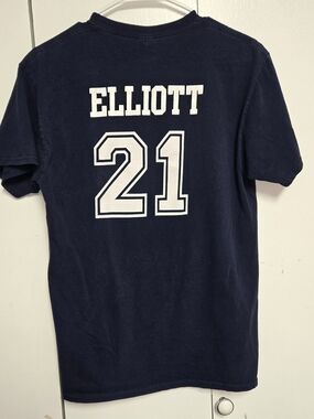 Dallas Cowboys Ezekiel Elliott #21 Jerzees HiDensi-T Tee Mens M NFL Navy